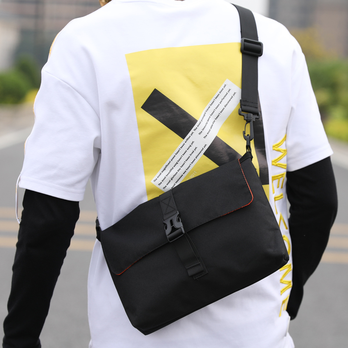 Men's shoulder bag, trendy crossbody bag, fashionable double-sided messenger bag, men's backpack, available for drop shipping
