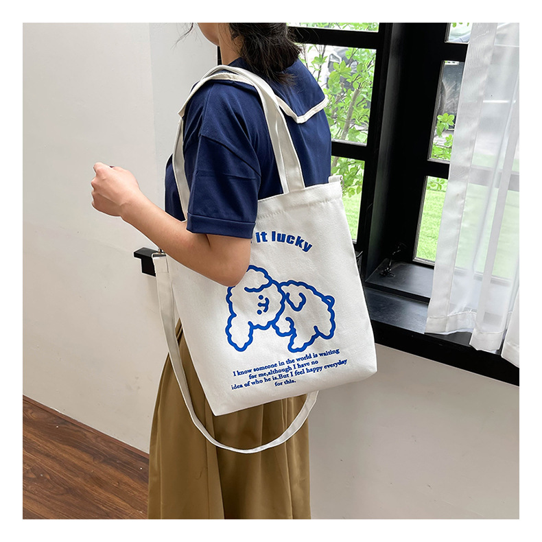 New fashionable and cute canvas bag, simple and large-capacity tote bag, casual and versatile single-shoulder crossbody bag, Douyin consignment undefined