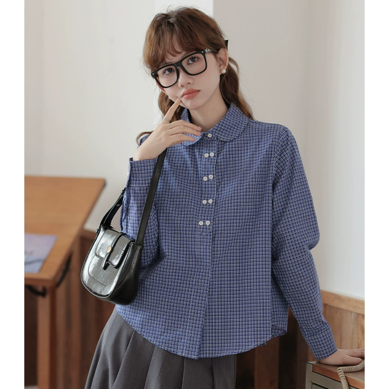 Реальный выстрел ◆ Новый японский клетчатый кукольный воротник весной 2025 года