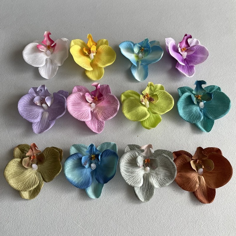 擬似顕紋胡蝶蘭花頭飾りヘアピン手作りdiyケーキデザート台装飾盆栽生け花制作|undefined