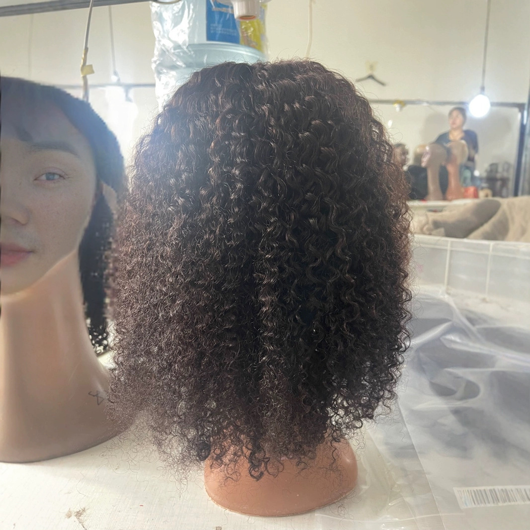 13x4Kinky Curly Human Hair Wigs una pieza