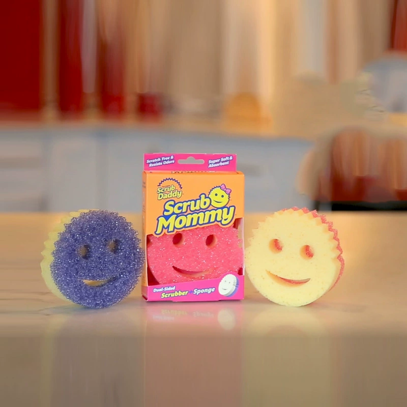 Американская щетка ScrubDaddy улыбка Mommy двусторонняя магическая чистка, сильное трение, обеззараживающий губка для мытья посуды и миски импортная щетка