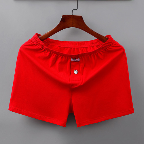 Relaxed A-lio Pants for Men, Pure Cotton Breathable, Plus Size, Sporty Four-Pointers, Youth Boys, Born in the Year of the Monkey, Red Shorts