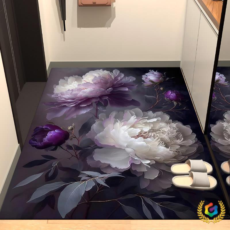 ➺防滑垫地垫pvc新中式PVC皮革入户进门垫防水防油防滑可擦洗地垫