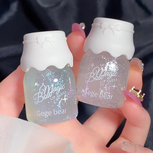 Gogo bear bow milk can lip gloss moisturizing mirror water light band fine flash lip moisturizing student cheap wholesale
