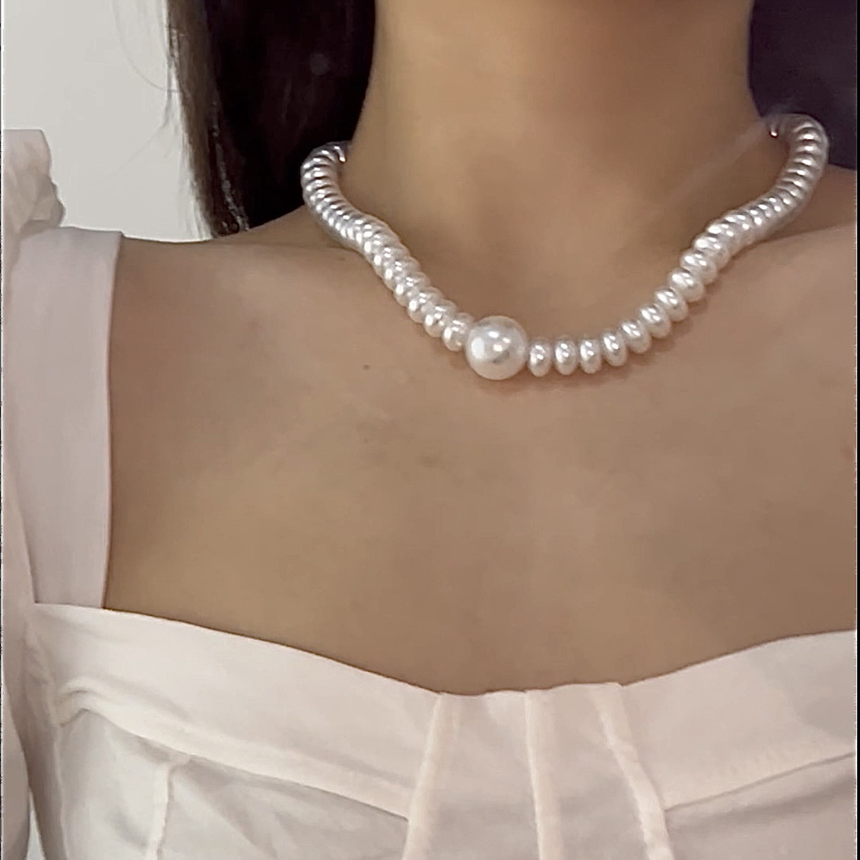 Womenu0027S Simple Style Geometric Imitation Pearl Pearl Necklace Beaded