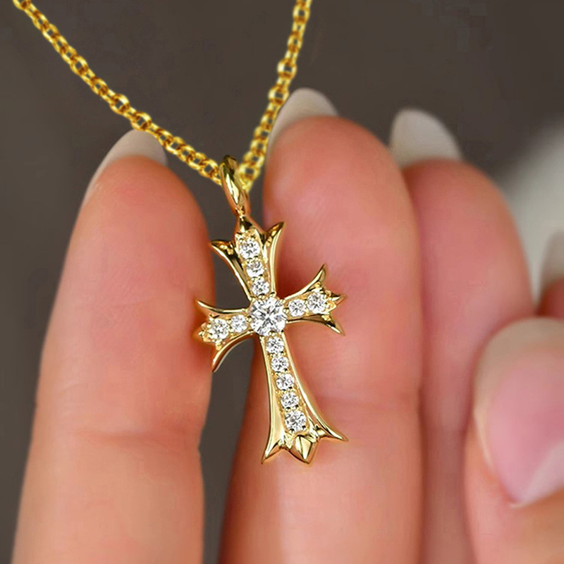 曹适跨境热卖宫廷风吊坠项链 微镶嵌锆石时尚饰品 个性潮流气质款