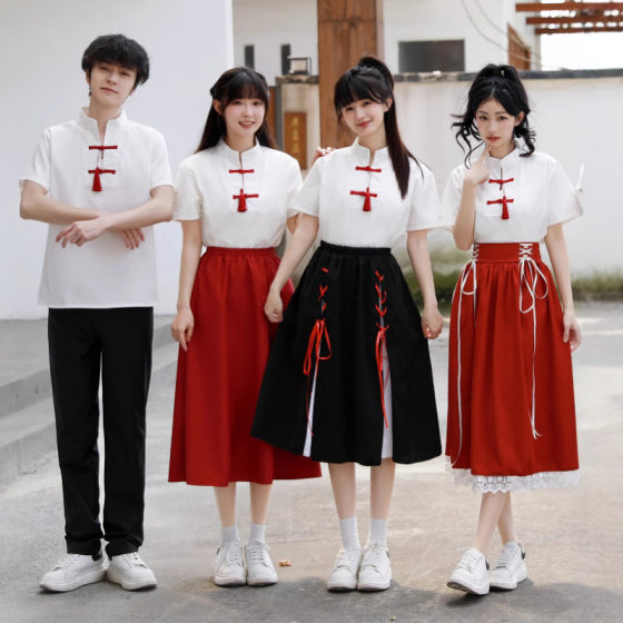 Poetry Recitation Chorus Performance Suit Graduation Photo Class Suit Middle School Students' Sports Meeting Opening Ceremony Performance Suit Long Skirt