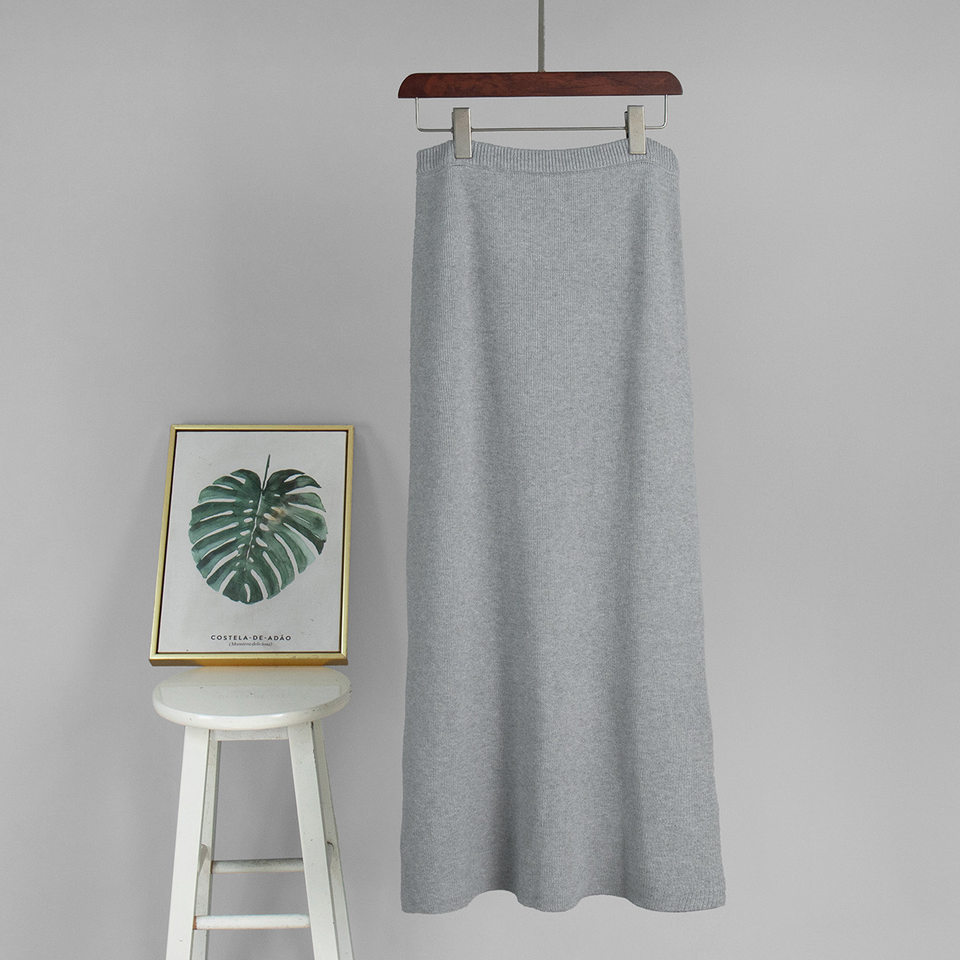 Bộ đầm áo len cổ cao dài tay phối chân váy dài dệt kim form rộng nữ — 50% Visco, 30% Polyester, 20% Nylon, Màu trắng be, Màu xanh lam, Màu xám chi tiết 24