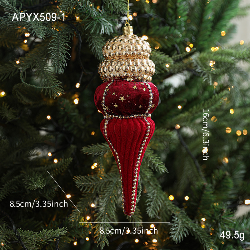 Espuma roja transfronteriza adornos navideños colgantes de árbol de Navidad dorados esquinillas de alta calidad tela de perla decoración de atmósfera