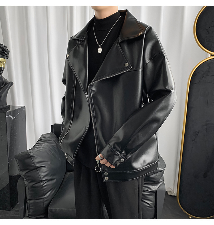Herren Lederjacke Für Herbst Und Winter Im Bikerstil_voghion.com