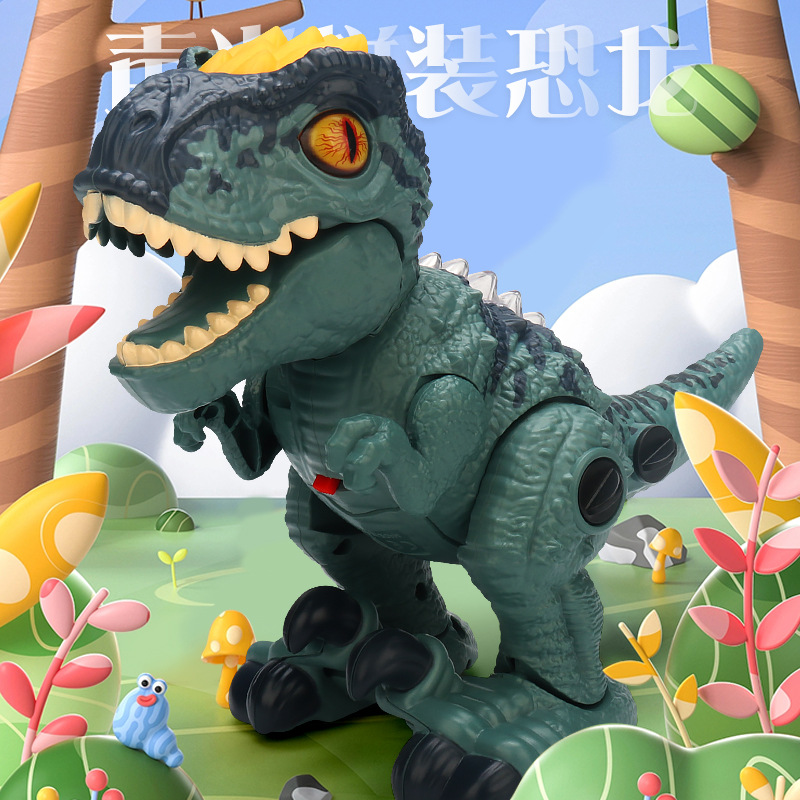 Nueva eléctrico caminar dinosaurio simulación de juguete luz sonido Tyrannosaurus animal modelo niño regalo al por mayor
