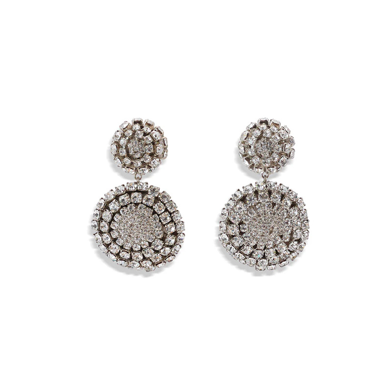 Retro aretes redondos geométricos exagerados personales aretes de diamante estilo de diseño joyería aretes de mujer