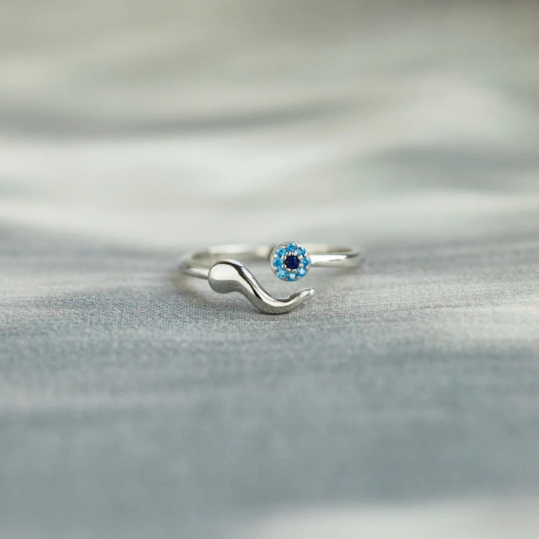 Adjustable Ring Size 925 Sterling Silver Zircon Geometric Open Rings