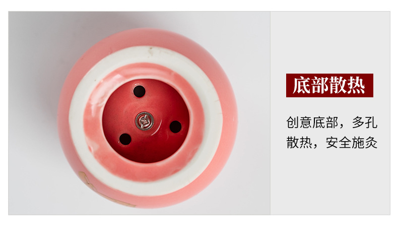 Ceramic Moxa Cup with Double Layer Heat Insulation 7x10cm Moxibustion Massage Tool for Home Body Therapy in use