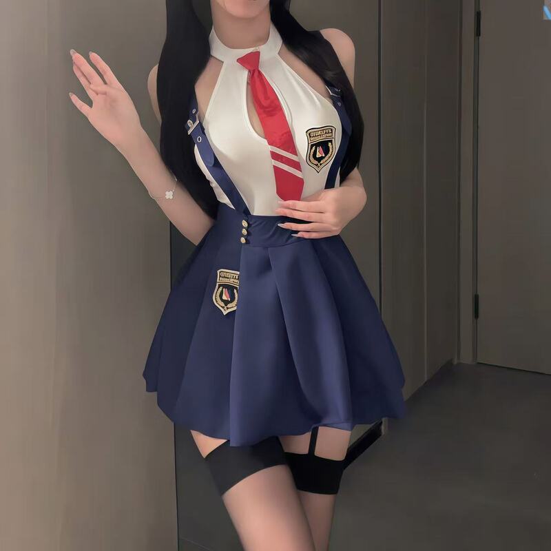 Enxi Sexy Lingerie Student Uniform Academy Jk Campus Temptation Passionate Short Skirt No-Removal Bed Set
