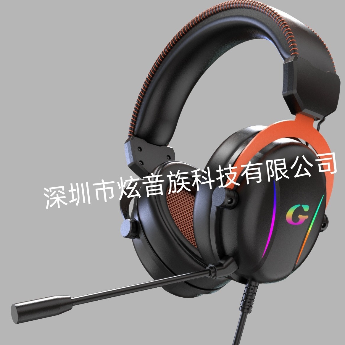 Manufacturer's Supply Cross-Border Colorful Rgb Lighting Effect Head-Mounted Computer Gaming Headset E-Sports Headset Microphone