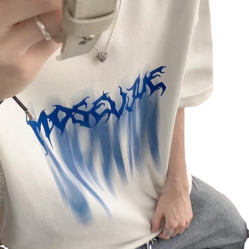 American Retro Tie-Dye Short Sleeve T-Shirt Summer Loose Trendy Ins Design Sense Minority Hong Kong Style Chic Half Sleeve Top