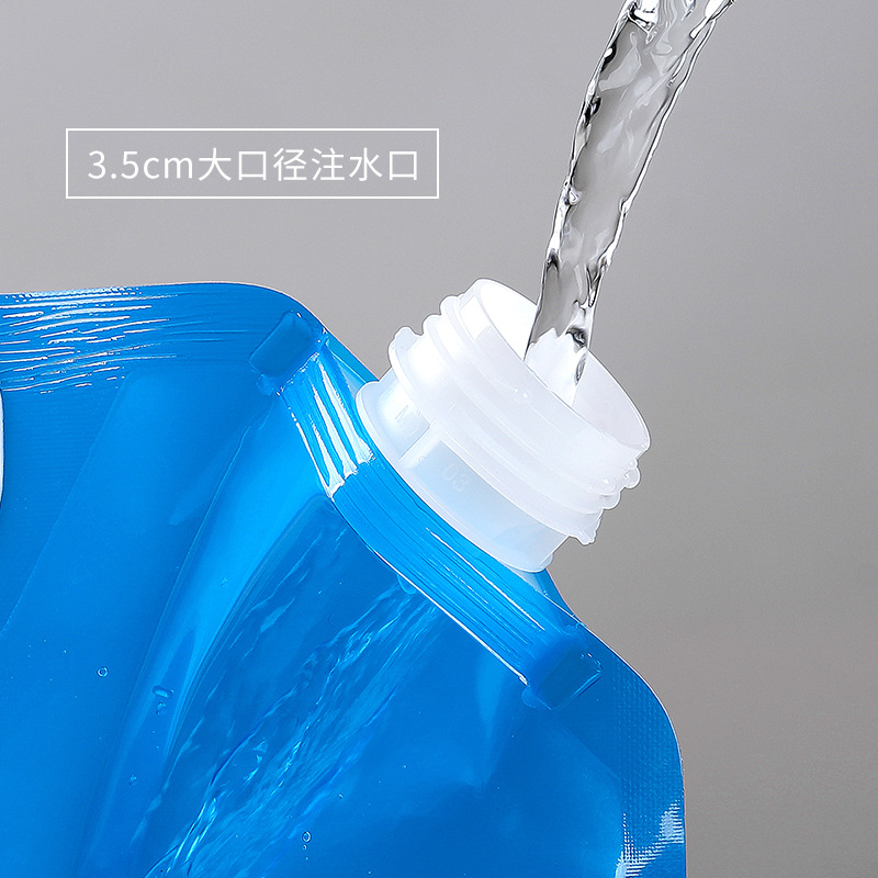 Outdoor portable folding water bag with faucet for cycling, traveling and camping plastic portable thickened large-capacity water storage bag
