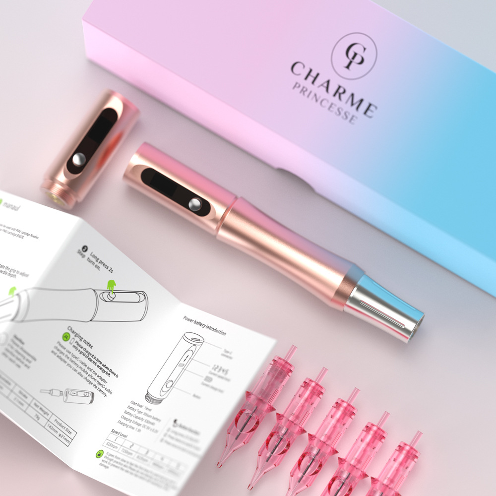Bordado Dragón batería inalámbrica tatuaje pluma tiro completo doble batería máquina de tatuaje de cejas máquina todo en una máquina herramienta de bordado de tatuaje