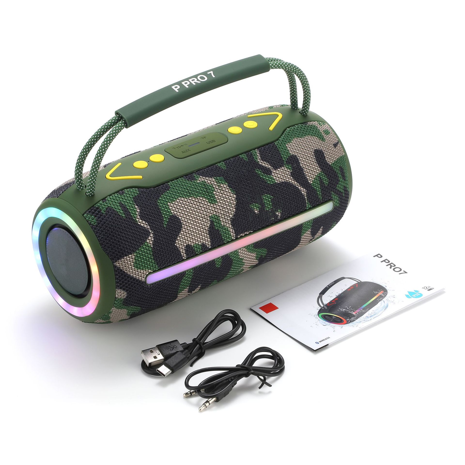 Rugged Outdoor Bluetooth Speaker - Waterproof IPX6, 20W Dual Speakers, 2000-4000mAh Battery, 10-Meter Range, Multiple Colors_voghion.com