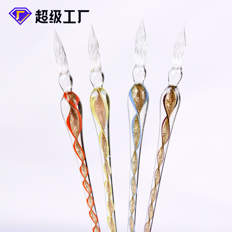 Creativo de cristal DIP pluma hilo interno firma pluma regalo de negocios novedad regalo creativo