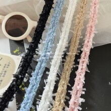 HZ1.3厘米宽白色纸片毛边小香风宽diy粉蓝黄花边辅料压边边条织带