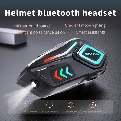 Multi-Style Helmet-Specific Bluetooth Headset for Takeaway Riders, Motorcycle Intercom, Motorcycle Waterproof and Noise-Cancelling Helmet Headset (Motorcycle Helmet Headset)