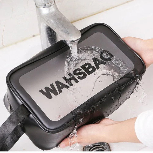 Internet celebrity frosted cosmetic bag ins style toiletry bag portable travel pu leather toiletry bag waterproof cosmetics storage bag