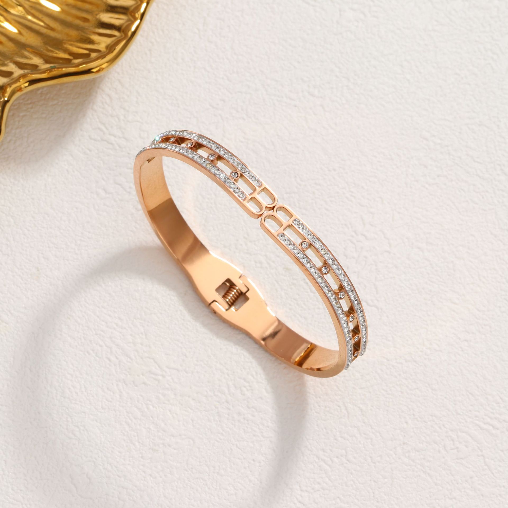 27 글자 B 팔찌 로즈 골드