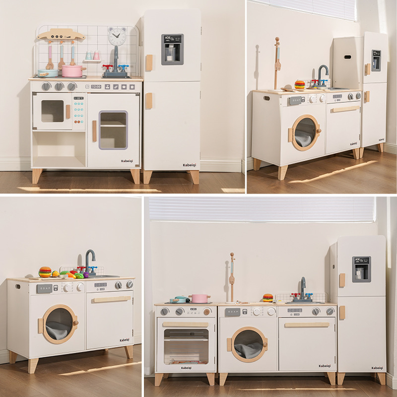 Juego de utensilios de cocina interactivo para padres e hijos para niños y niñas cocina de madera juego de cocina simulación cocina juguetes de cumpleaños