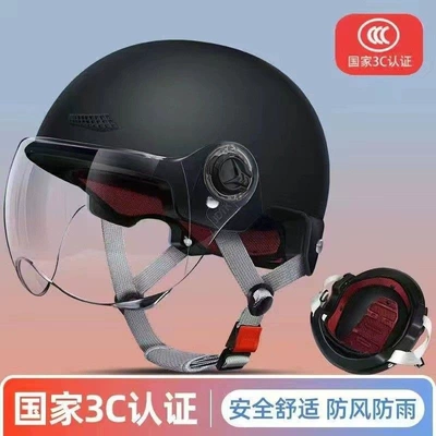 unisex, summer sun protection motorcycle | Motosiklet kaskı (dəbilqə) - matte-black-transparent-lens-buffer-layer-3c-certification-triple-layered-unbreakable
