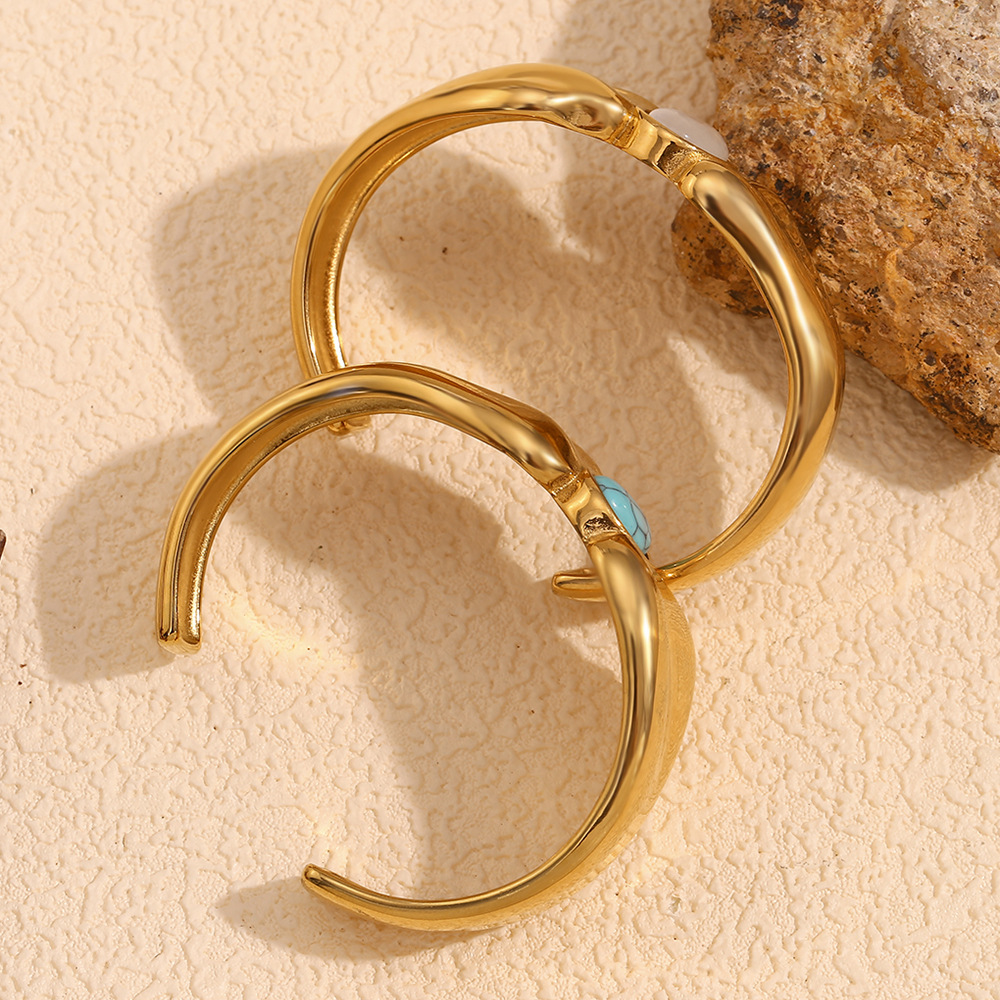 Asymmetrical Stainless Steel Open Bracelet