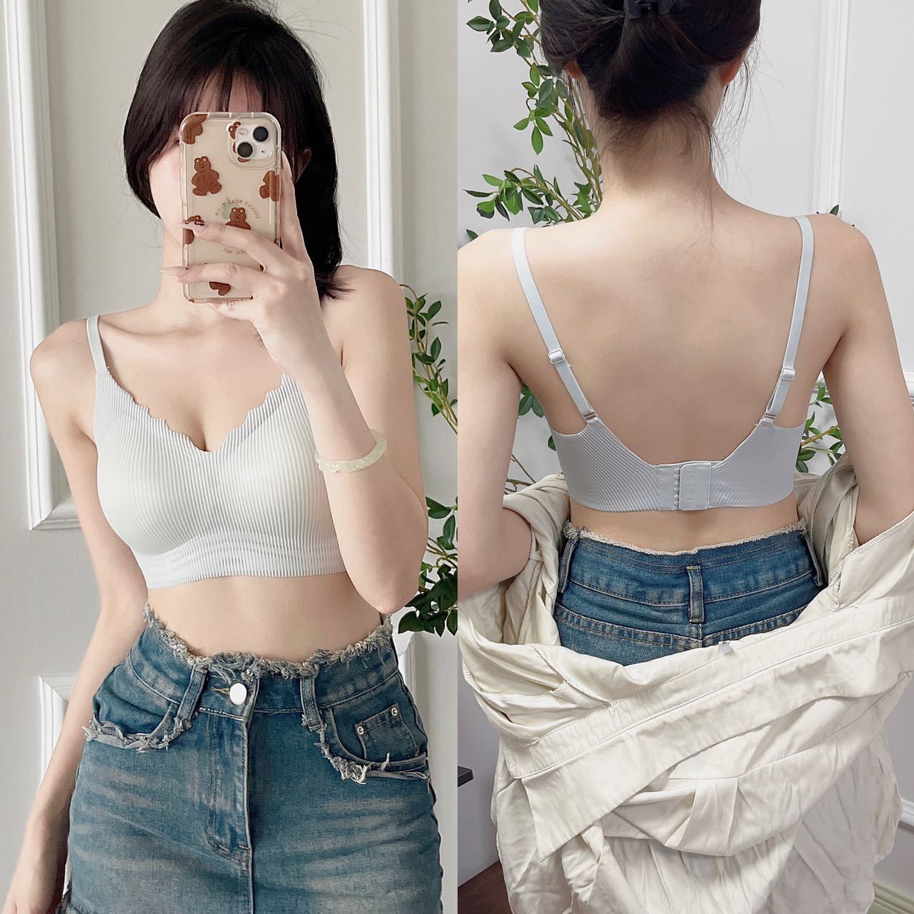 Sujetador sin costuras de algodón fino y suave para verano, con soporte para bustos pequeños, que realza la apariencia y moldea con un hermoso diseño en la espalda.