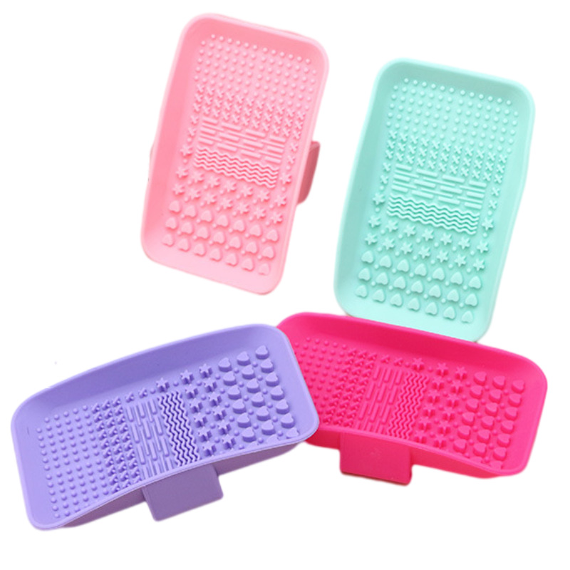 电商跨境方角硅胶搓衣板化妆刷洗刷垫硅胶洗刷清洗工具洗刷清洁垫