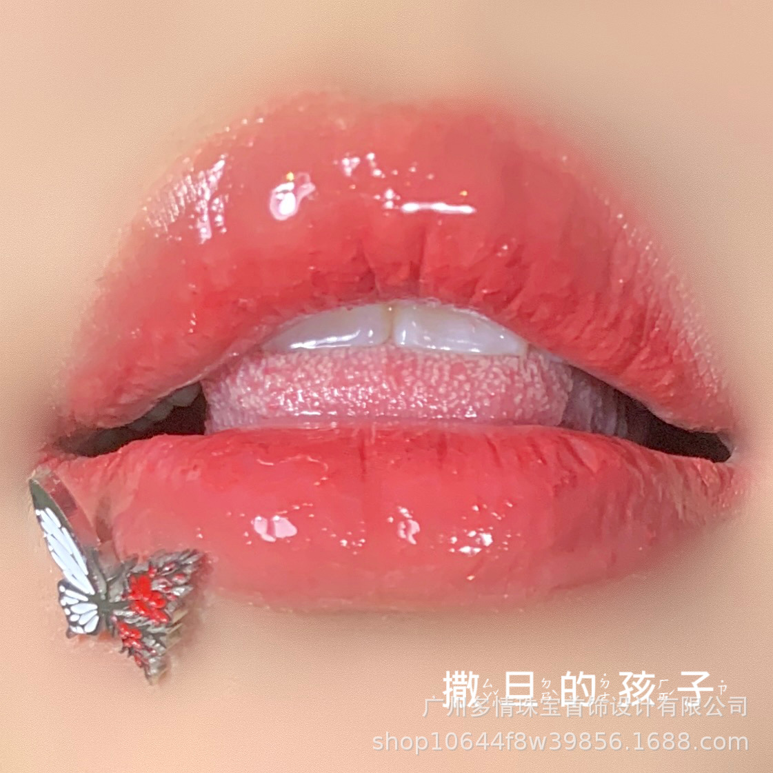Labret stud lip piercing jewelry styling detail