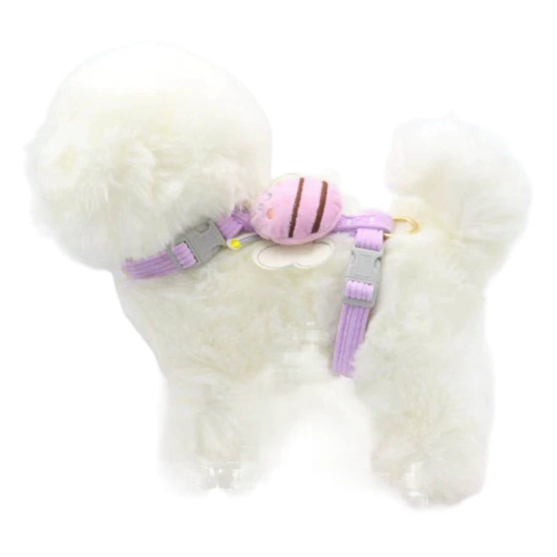 Тяговая веревка для собак Мультяшная пчела I-образная Грудь Спина Вельветовая кошачья Грудь Спина Anti-break Свободная ходьба кошачья Веревка Цепь для собак