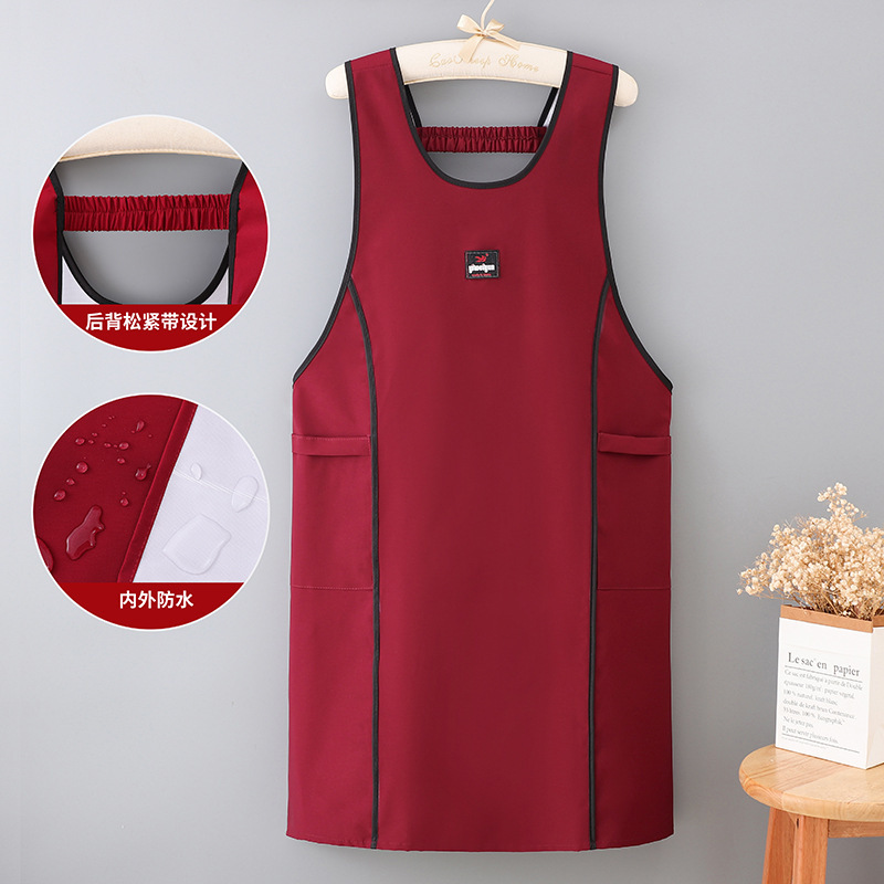 Interior y exterior delantal impermeable impermeable a prueba de aceite chaleco delantal cocina de restauración ropa de trabajo especial red