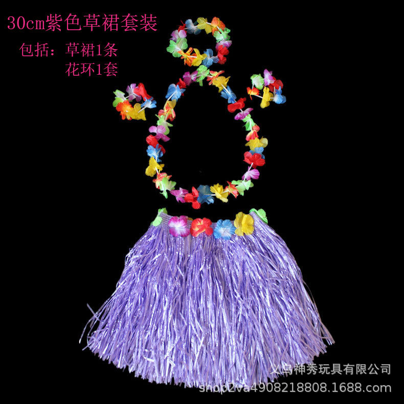 1 Hula guirnalda espectáculo Hawaiian hierba falda longitud 30cm