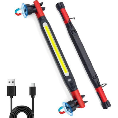 Cross-border best-selling work light, outdoor multifunctional magnetic inspection light, long-lasting, high-brightness, with hook, car repair light (İşçi projektorları) - 8905-work-light-2000mah4h-red