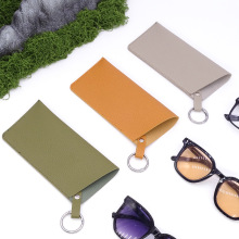 现货可定制加工各种PU皮革简约太阳镜墨镜包便捷钥匙圈眼镜挂袋