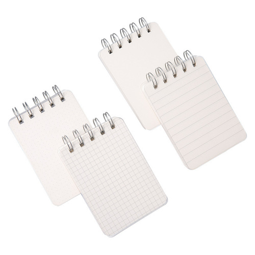 A7 flip-up coil transparent frosted PP cover 160 pages thickened blank horizontal line pocket notebook note book