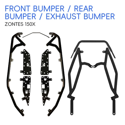 Suitable for Shengshi 150X crash bars, front and rear exhaust pipe bumpers, rear rack anti-collision tail rack protection modification parts