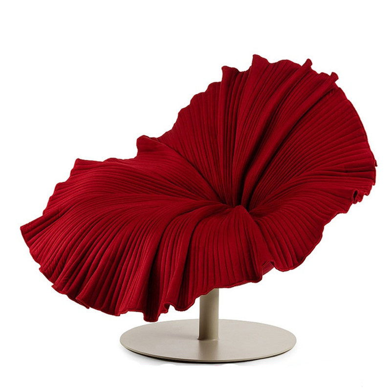 Modern Minimalist Creative Designer Italian Minimalist Light Luxury Rotatable Fiber Reinforced Plastic Instagrammable Unique Petal-Shaped Chair