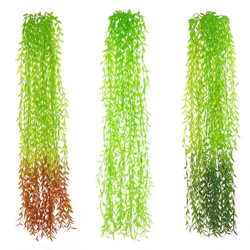 Искусственный лист ивы украшение супермаркета плетеная подвесная ива настенная Свадьба комнатное зеленое растение 5 вилка крест Jianglong ротанг оптом