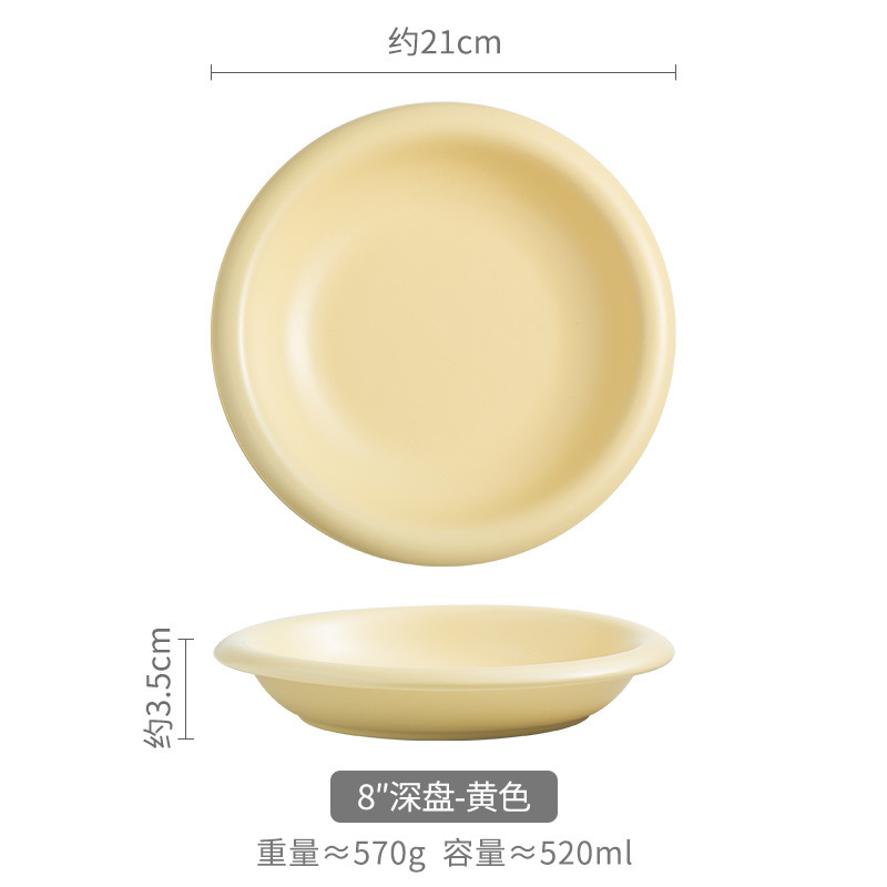 8.5-inch anti-mouth thick edge plate-yellow (single color box installation)