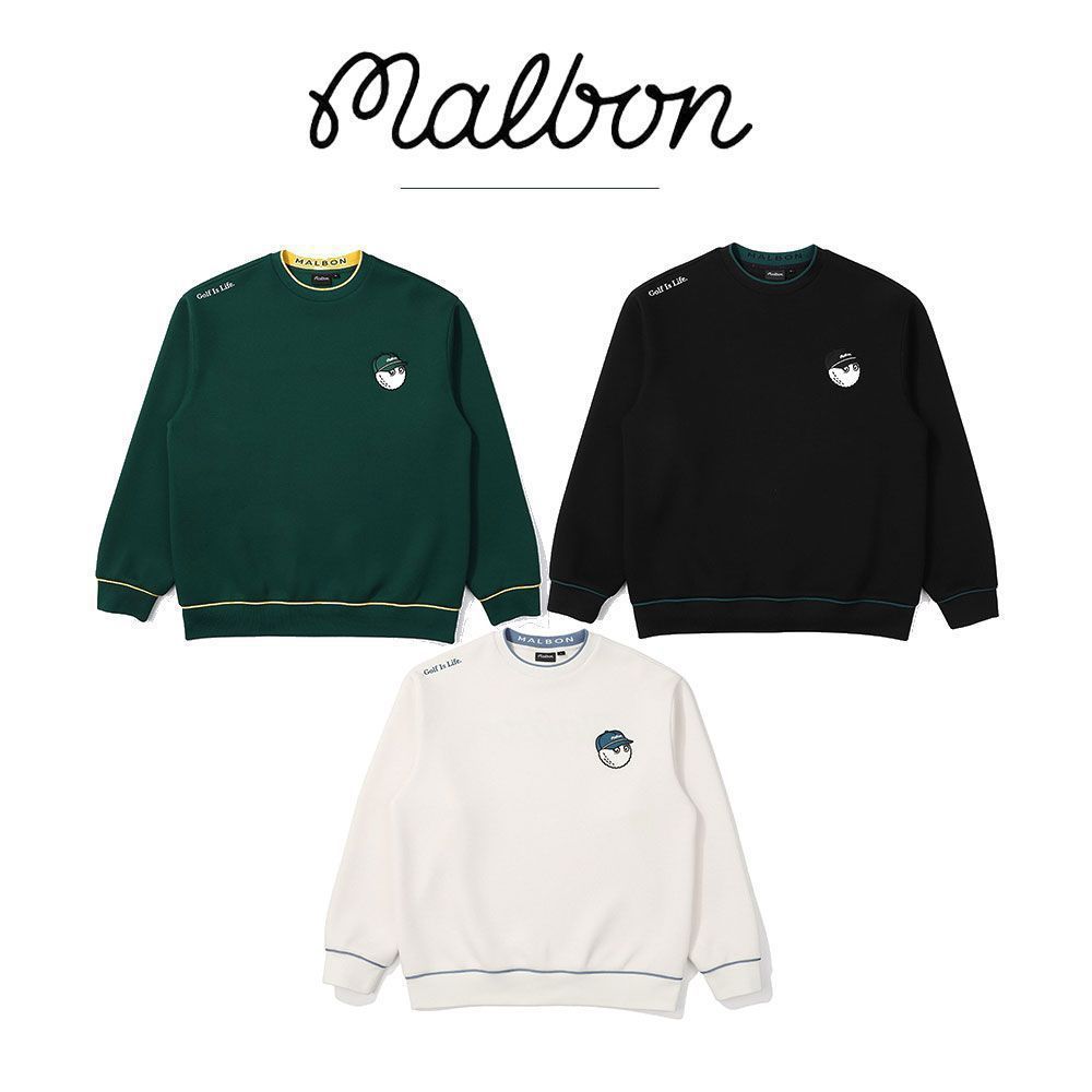 24 New Korean Autumn and Winter Men's Golf Clothing Golf Sports Versatile Round Neck Embroidered Long-Sleeved Sweatshirt