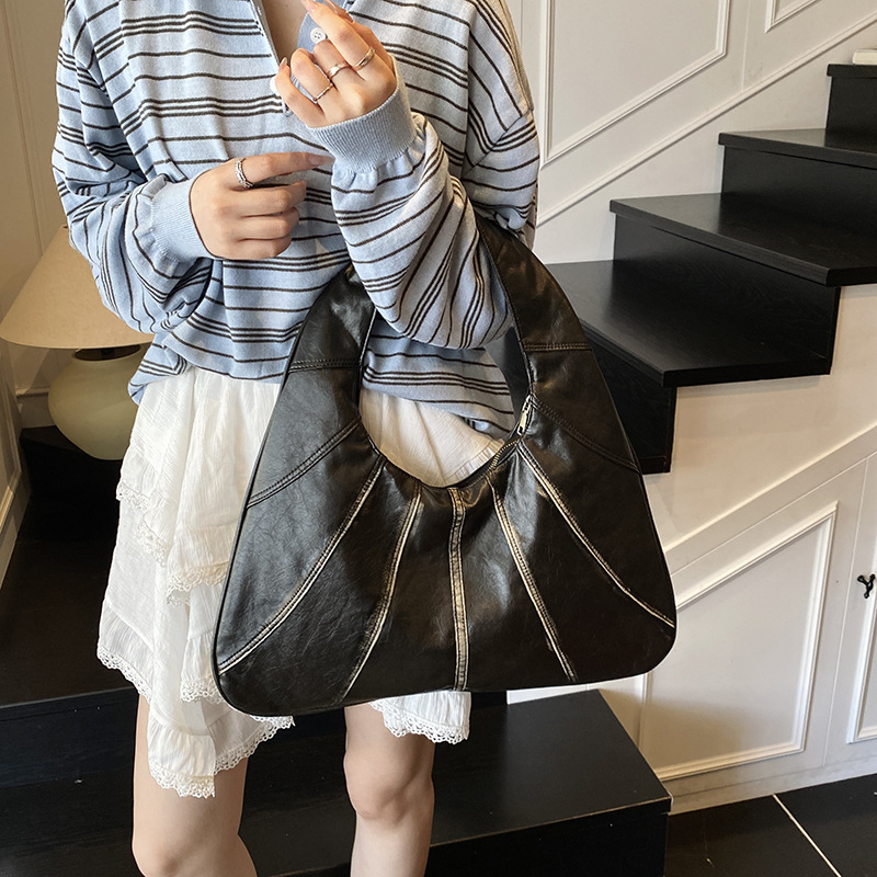 Bolso de axila retro estilo Hong Kong 2025 verano nuevo bolso femenino personalizado bolso antiguo casual bolso de hombro de gran capacidad