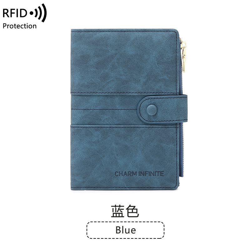 国境を越えた新しい盗難防止 RFID パスポート ホルダー ジッパー バックル パスポート ケース ドキュメント ホルダー 多機能旅行パスポート バッグ|undefined