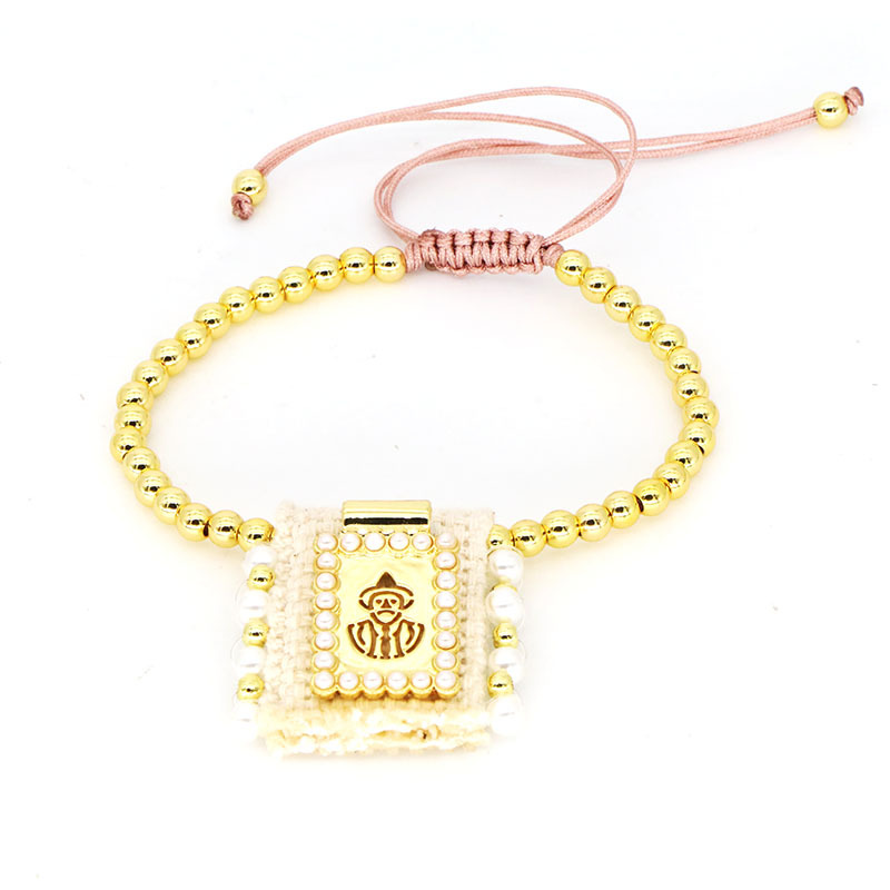 Stretch Adjustable Clasp Closure Type Vintage Style Classic Style Virgin Mary Imitation Pearl Cloth Rope Ball Chain Stretch Adjustable String Bracelets Wholesale